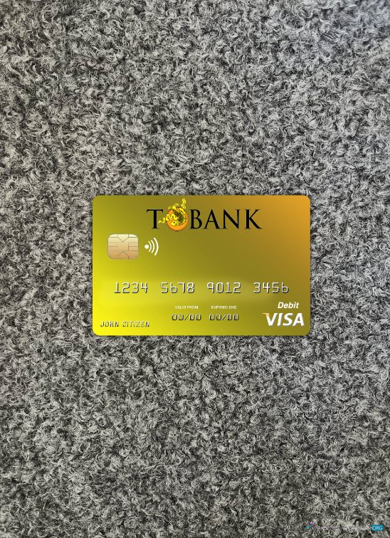 Download Bhutan T bank visa card photolook front Photoshop template